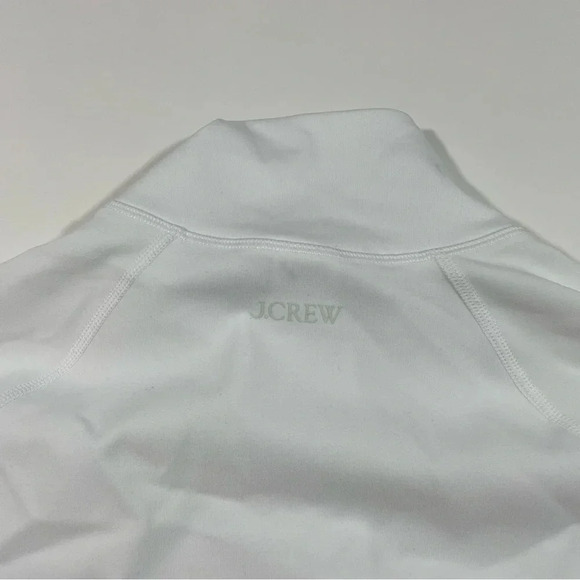 New J Crew Cloudstretch Half Zip Pullover Shirt White Green - Picture 6 of 8
